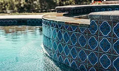 Raised Spa with Custom Tile